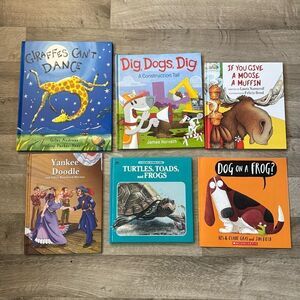 Book bundle. 6 books. 5 hardcover, 1 soft.